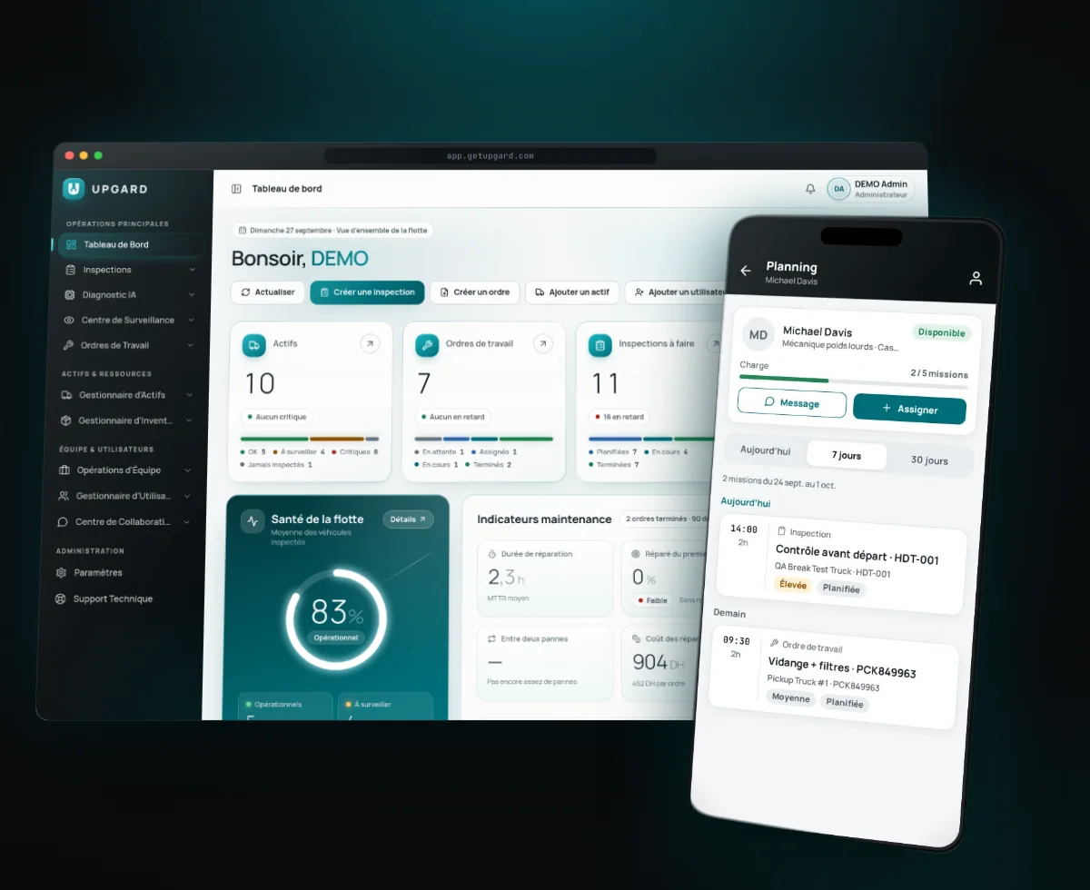 Illustration de l'application mobile et web UPGARD