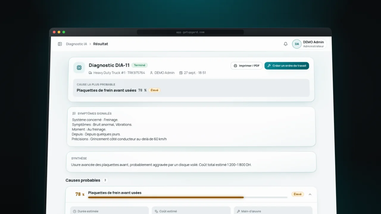 Aperçu de la fonctionnalité : Diagnostic IA & Inspections